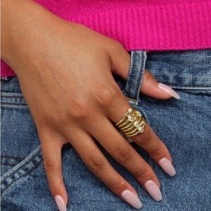 Melinda Maria MONROE Gold Stacked Ring Set